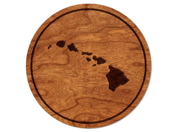 State Silhouette Coaster Hawaii