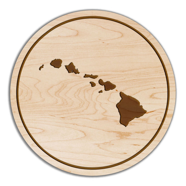 State Silhouette Coaster Hawaii