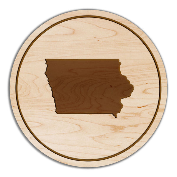 State Silhouette Coaster Iowa