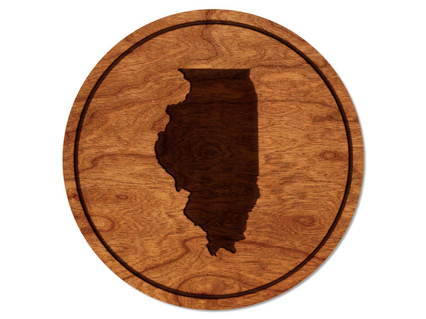 State Silhouette Coaster Illinois