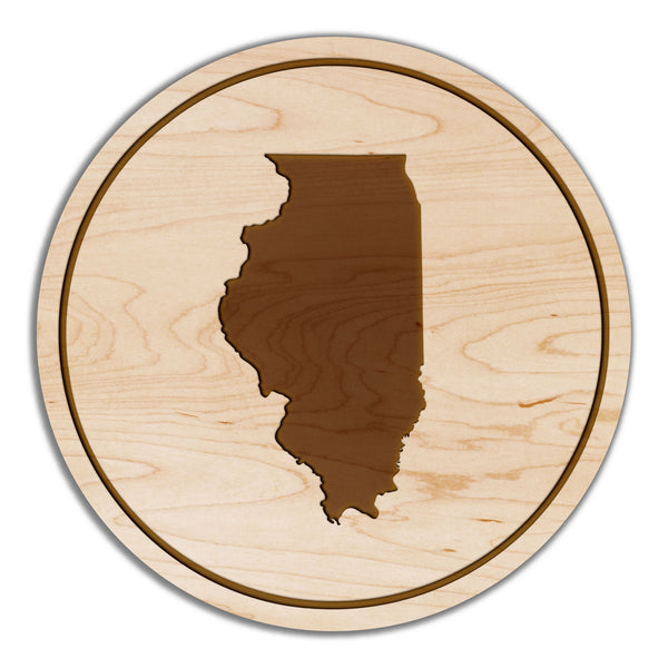 State Silhouette Coaster Illinois