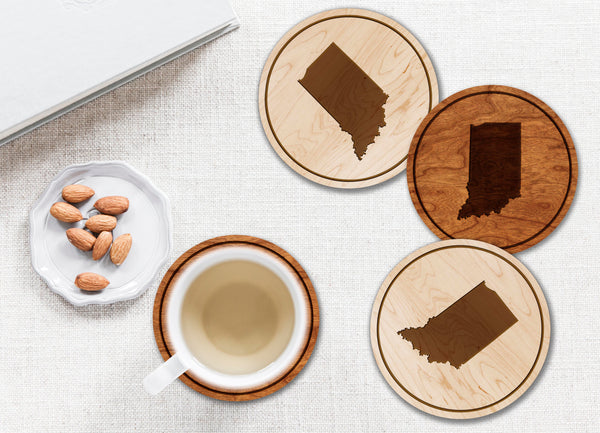 State Silhouette Coaster Indiana