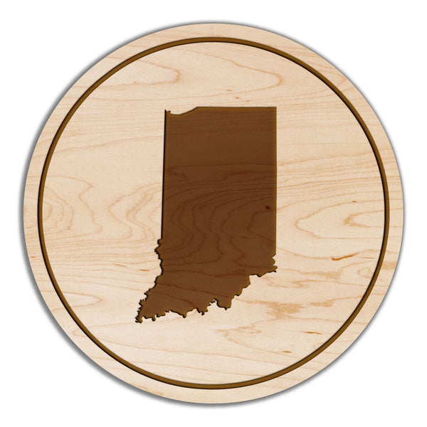 State Silhouette Coaster Indiana