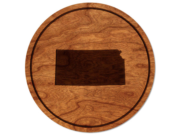 State Silhouette Coaster Kansas