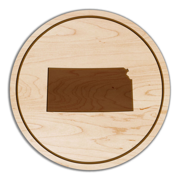 State Silhouette Coaster Kansas