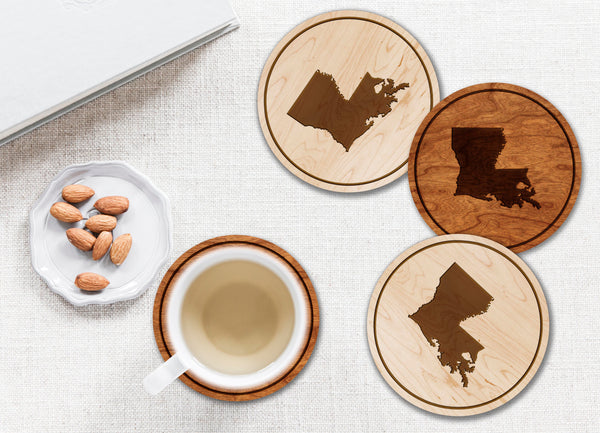 State Silhouette Coaster Louisiana