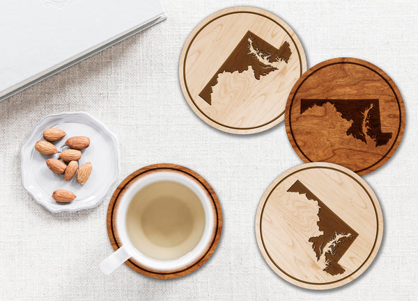 State Silhouette Coaster Maryland