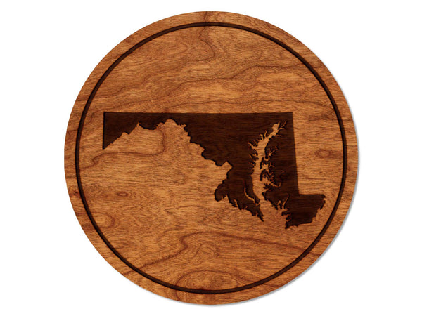 State Silhouette Coaster Maryland