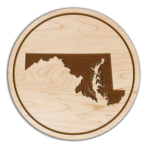 State Silhouette Coaster Maryland