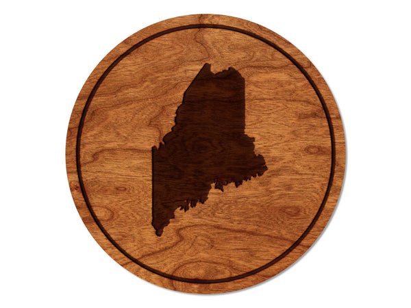 State Silhouette Coaster Maine