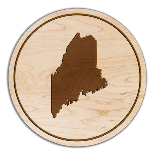 State Silhouette Coaster Maine