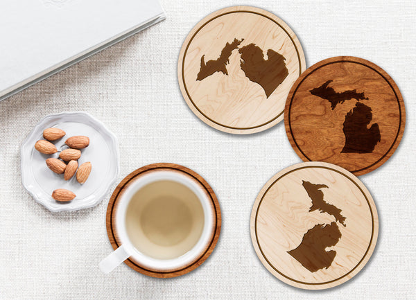 State Silhouette Coaster Michigan