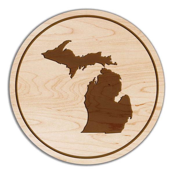 State Silhouette Coaster Michigan