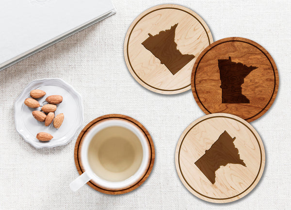 State Silhouette Coaster Minnesota