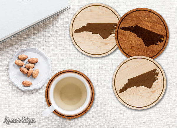 State Silhouette Coaster North Carolina