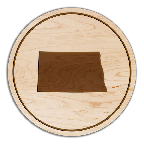 State Silhouette Coaster North Dakota
