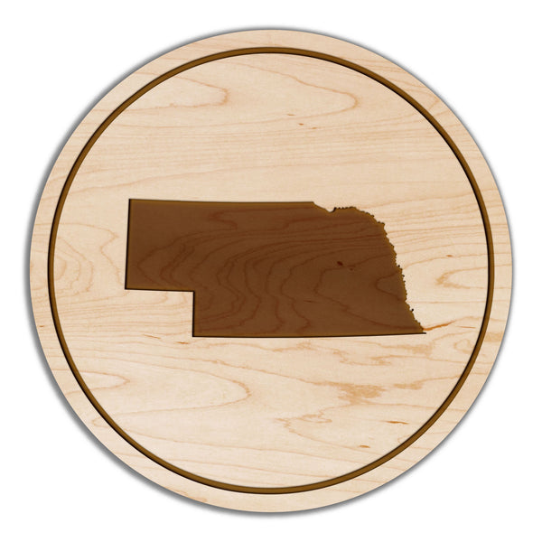 State Silhouette Coaster Nebraska