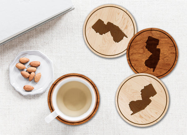 State Silhouette Coaster New Jersey