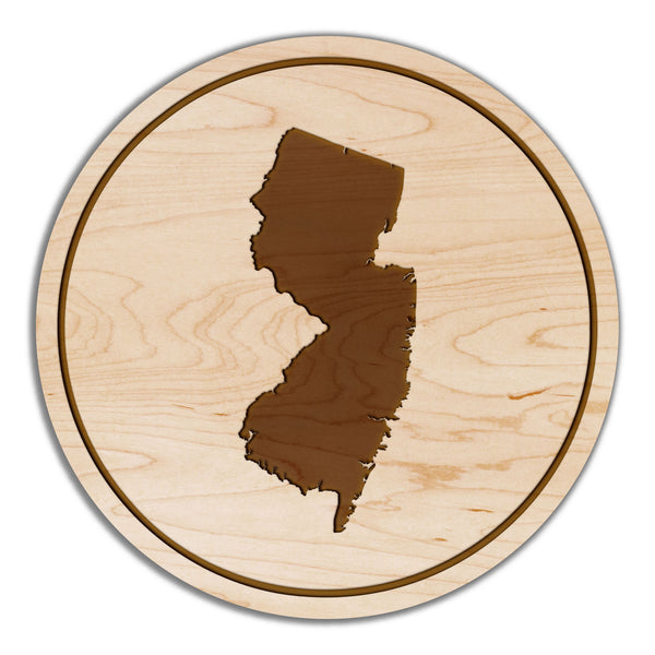 State Silhouette Coaster New Jersey
