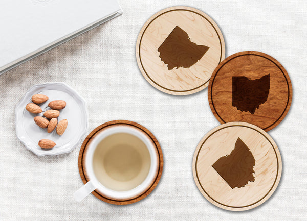 State Silhouette Coaster Ohio
