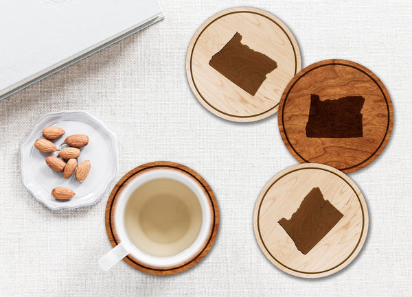 State Silhouette Coaster Oregon