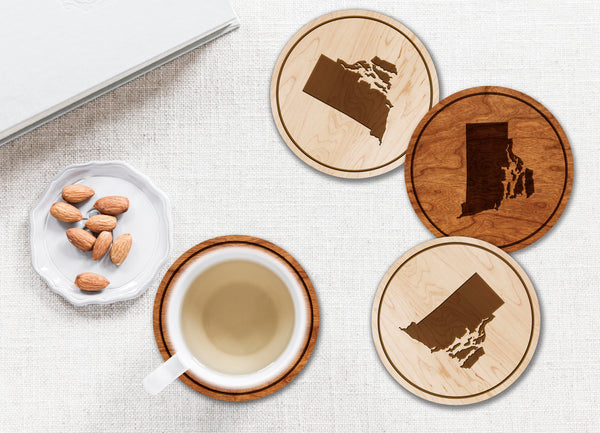 State Silhouette Coaster Rhode Island