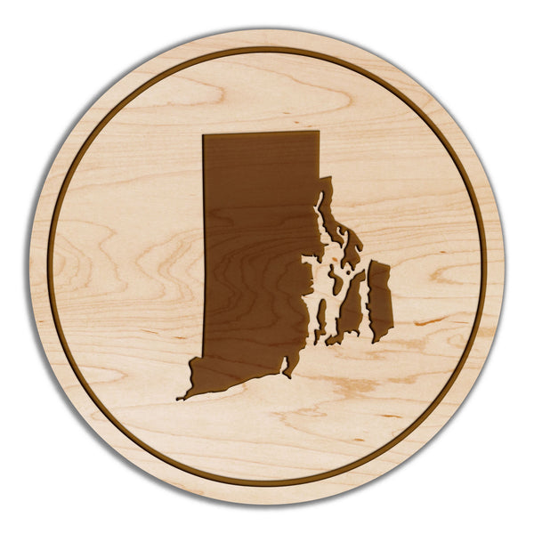 State Silhouette Coaster Rhode Island