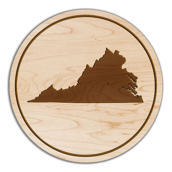 State Silhouette Coaster Virginia