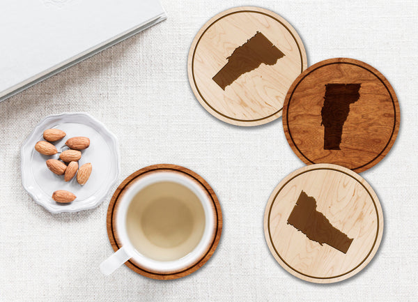 State Silhouette Coaster Vermont