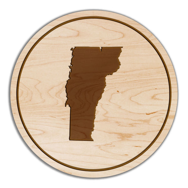 State Silhouette Coaster Vermont