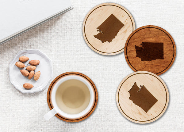State Silhouette Coaster Washington