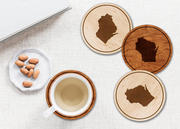 State Silhouette Coaster Wisconsin