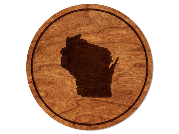 State Silhouette Coaster Wisconsin