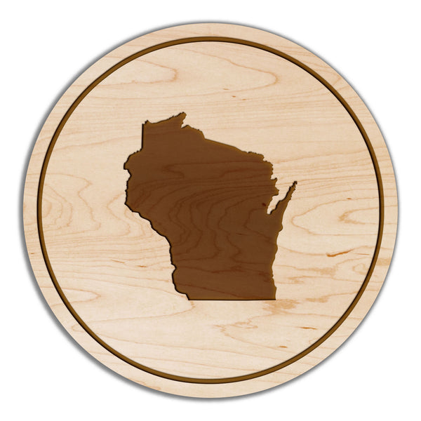 State Silhouette Coaster Wisconsin
