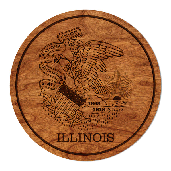 State Flag Coaster Illinois