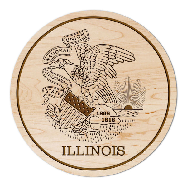 State Flag Coaster Illinois