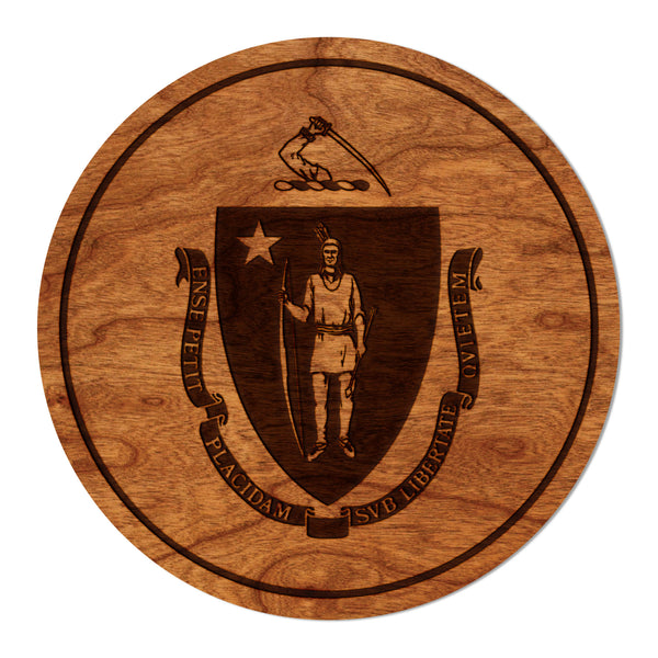 State Flag Coaster Massachusetts