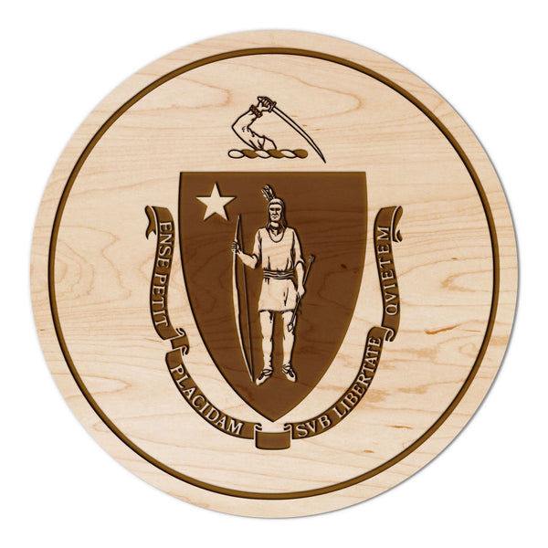 State Flag Coaster Massachusetts