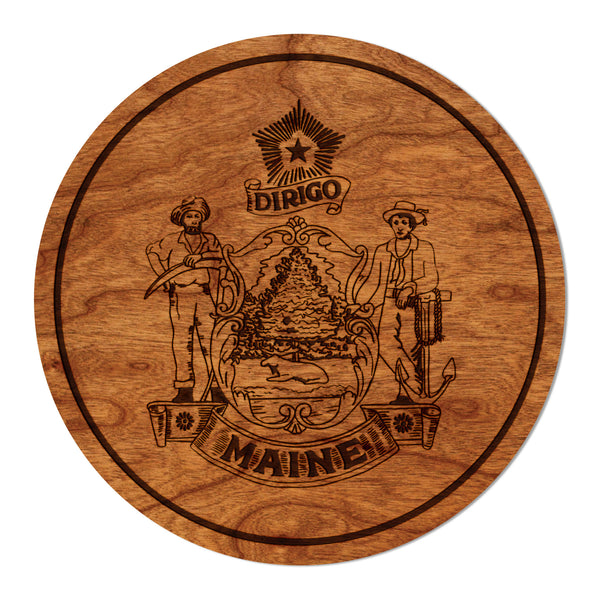 State Flag Coaster Maine