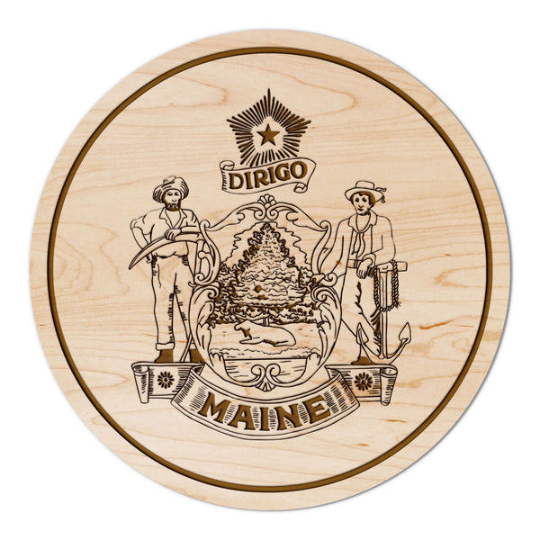 State Flag Coaster Maine