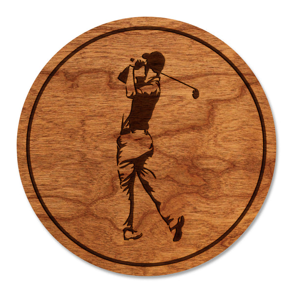 Golf Course Coaster Male Golfer Cherry Coaster – LazerEdge