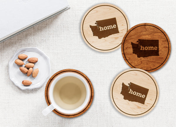 State Map Coaster Washington