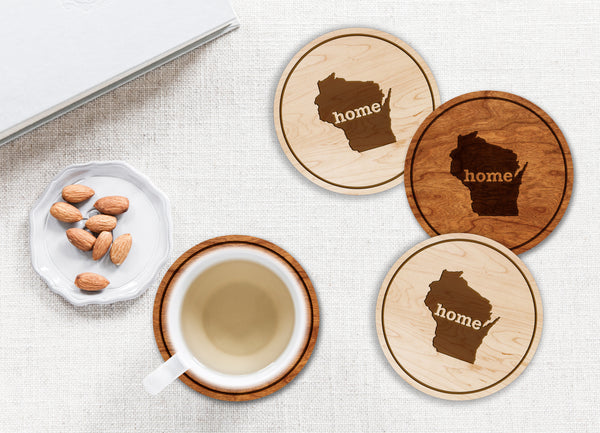 State Map Coaster Wisconsin