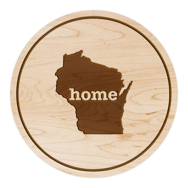 State Map Coaster Wisconsin