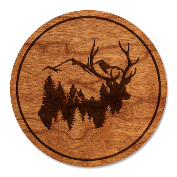 Deer Hunting Coaster Deer in Mountains