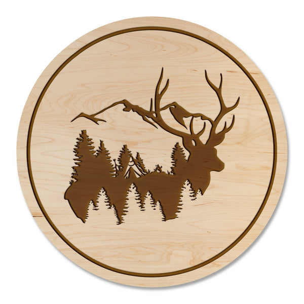 Deer Hunting Coaster Deer in Mountains