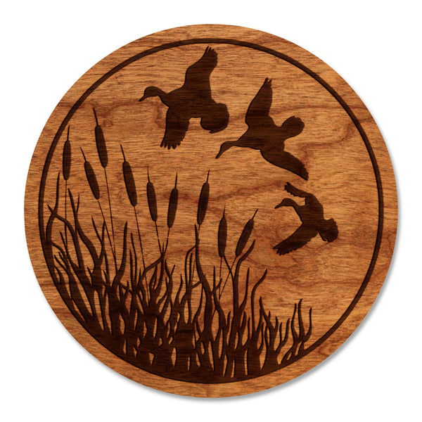 Duck Hunting Coaster Ducks over Cattails