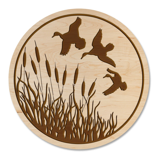 Duck Hunting Coaster Ducks over Cattails