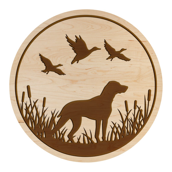 Duck Hunting Coaster Dog and Ducks