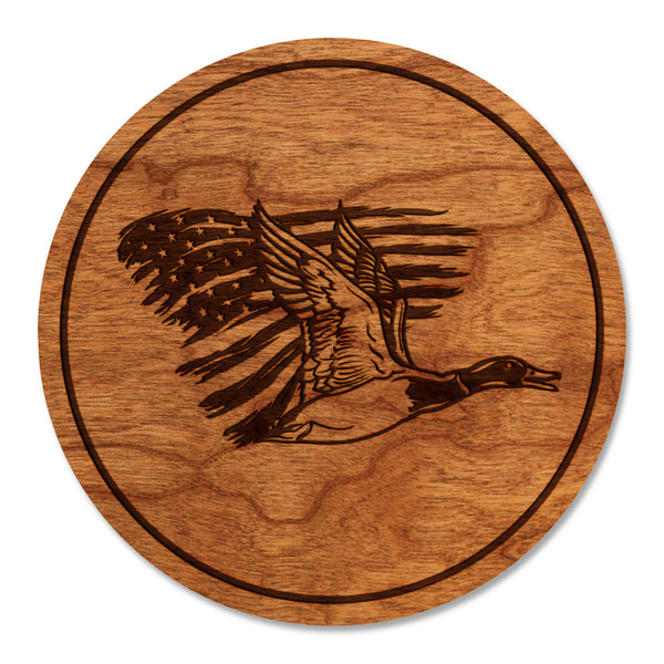 Duck Hunting Coaster Duck American Flag